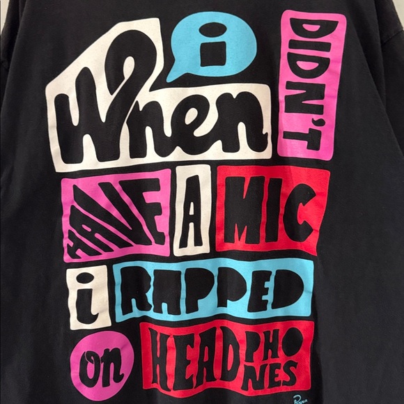 Parra LMTD Stones Throw PB Wolf Charizma No Mic Rap On Headphones T-Shirt - Picture 4 of 6